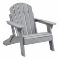 Adirondackstuhl 83 x 79 x 98 cm Grau Kunststoff in Holzoptik klappbar für Garten