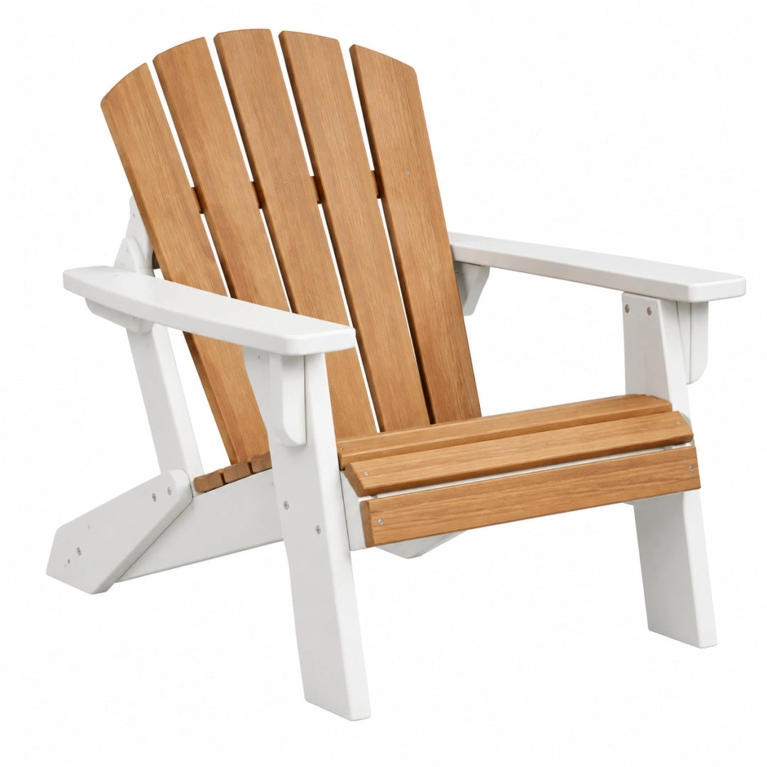 Adirondack Gartenstuhl 83 x 76 x 95 cm aus Holz Naturholz Weiß mit Armlehnen