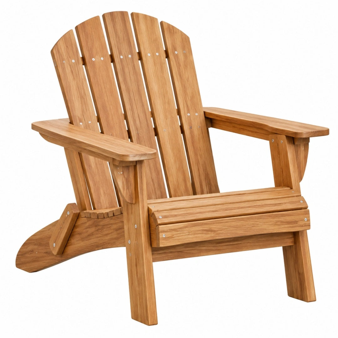 Adirondackstuhl 88 x 78 x 98 cm Holz Natur Gartenstuhl mit breiten Armlehnen