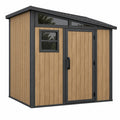 Gartengerätehaus 200 x 120 x 210 cm Stahl Holzoptik mit Pultdach