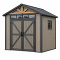 Gartenhaus 200 x 160 x 210 cm Holz Grau Schwarz mit Doppeltür Satteldach